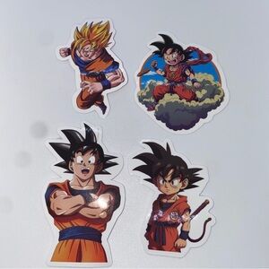 4x lot of Dragon Ball Z Goku animated series exclusive stickers 1.5 inches decor